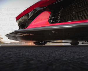 C8 Corvette Z06 ERay Stage 2 Front Splitter Lip close-up view, highlighting aerodynamic design for improved performance.