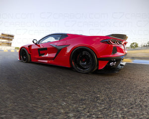 Corvette C8 C8R Style Racing Wide Body Kit side view on track
