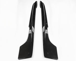 close up of pre-preg c8 z06 C7 full length extended carbon fiber rocker panel side skirt