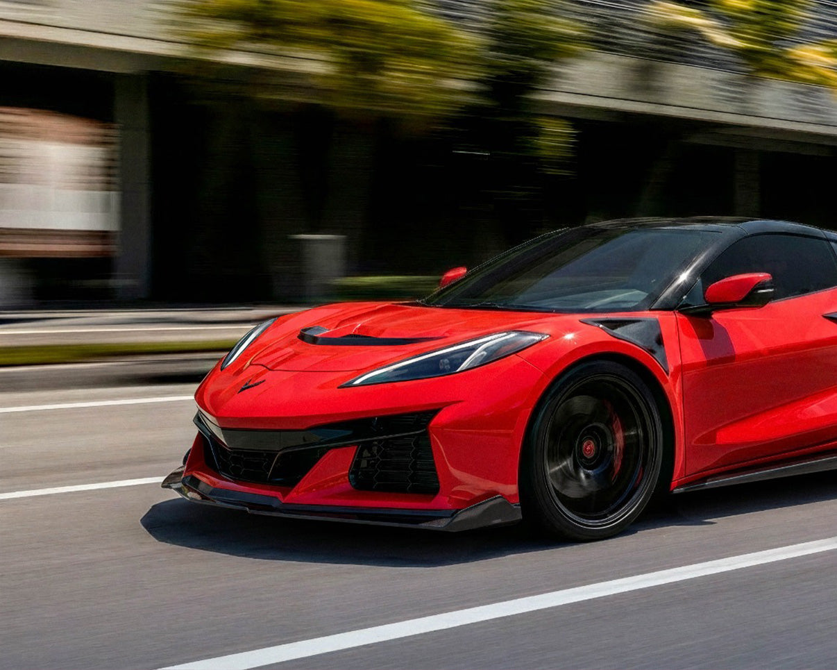 ZR1 Style Front Hood | Double Sided Carbon Fiber | Optional Functional Duct Package | C8 Corvette Stingray, Z06, E-Ray, Grand Sport (2020-2027)