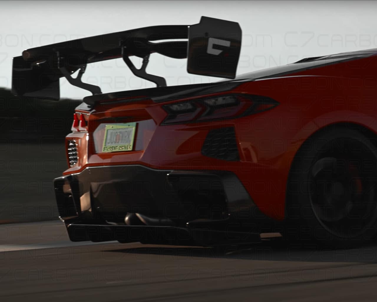 C8 Victory Spoiler carbon fiber weave detail close up C7 Carbon