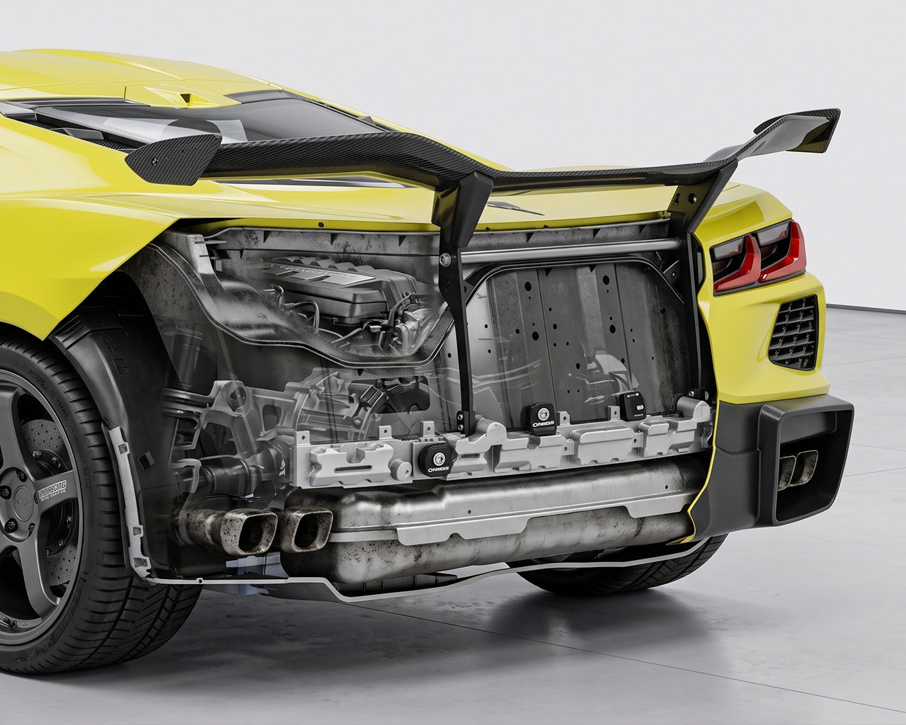Corvette C8 Chassis Mount Rear Wing Support | Stingray, Z06, Grand Sport, E-Ray & ZR1