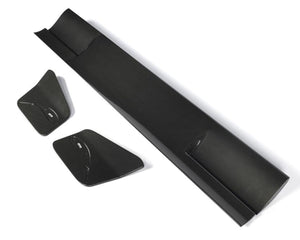 Top down isometric view of 2x2 twill carbon fiber Daytona race wing blade and end caps for C8 Corvette