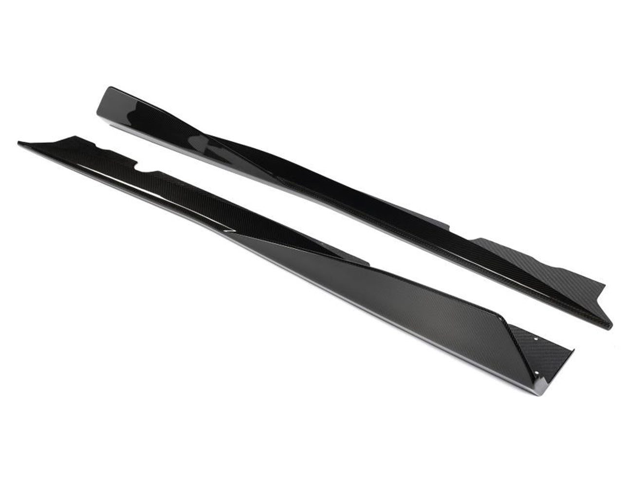 Pair of autoclave cured pre-preg carbon fiber 5VM side skirts for 2020 C8 Corvette Stingray