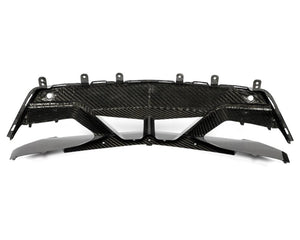 Backside mounting structure and OEM clip tabs on Corvette C8 pre-preg carbon front bezel
