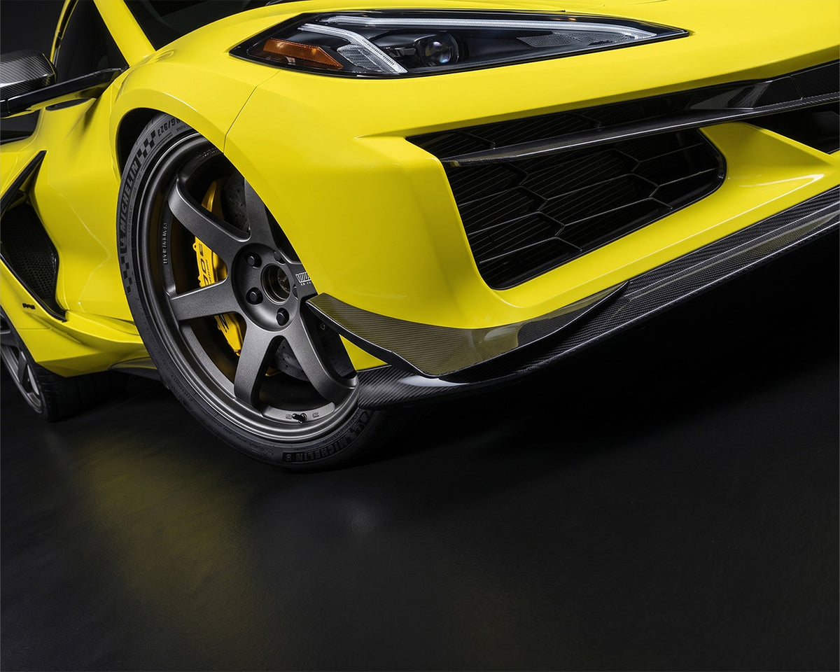 C8 Corvette Z06 E-Ray ZR1 carbon fiber front bumper dive planes by C7 Carbon