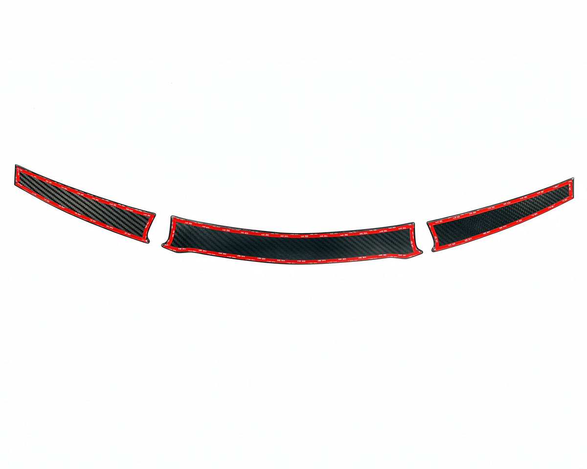 Backside of C8 Corvette bumper hole covers showing pre-applied automotive mounting tape