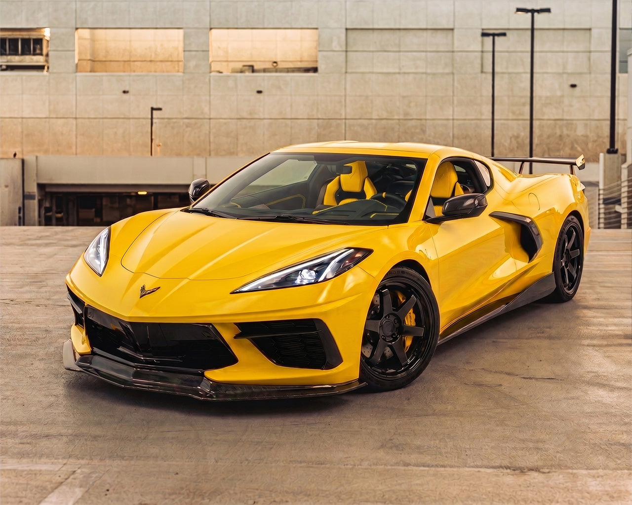 金鯱（C8） Corvette C8 Carbon Fiber Front Splitter Upgrade – C7 Carbon