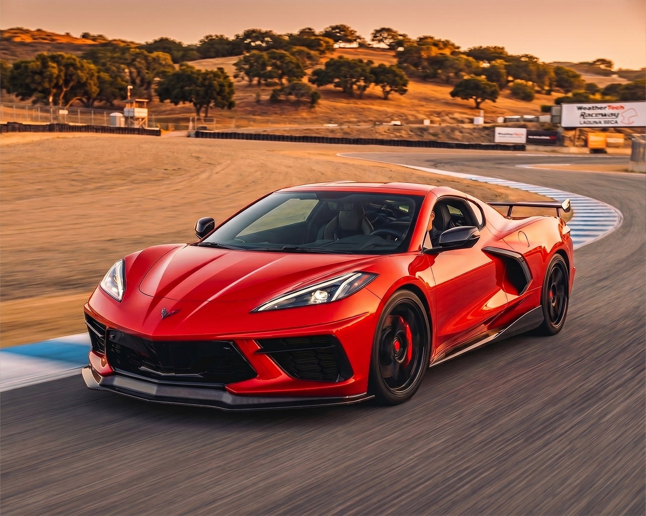 Torch Red C8 Corvette Stingray Equipped with Champion Track-Spec Front Aero Package