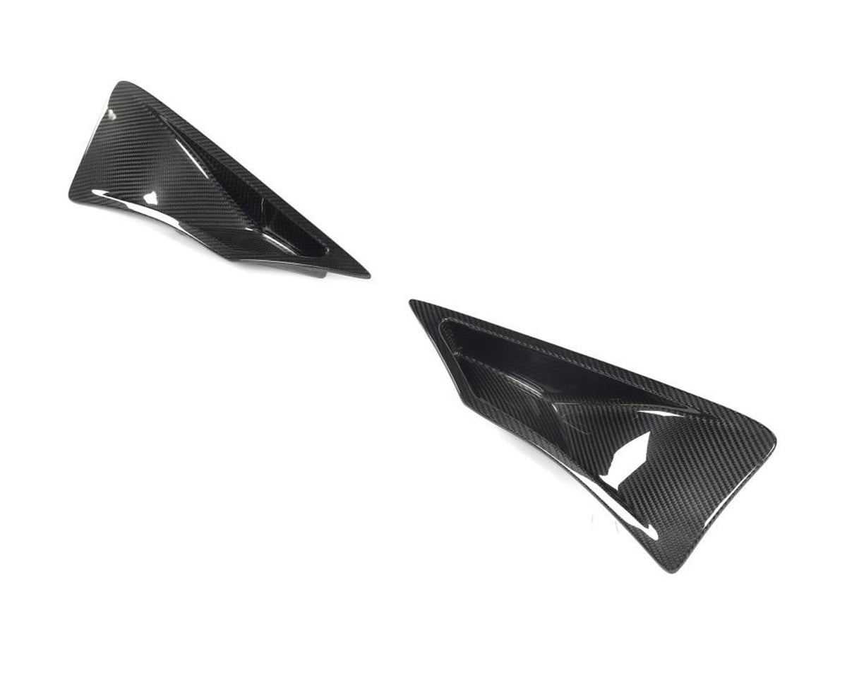 Pair of C8 Corvette Carbon Fiber Front Fender Vents with Included Cutting Template - Studio Shot