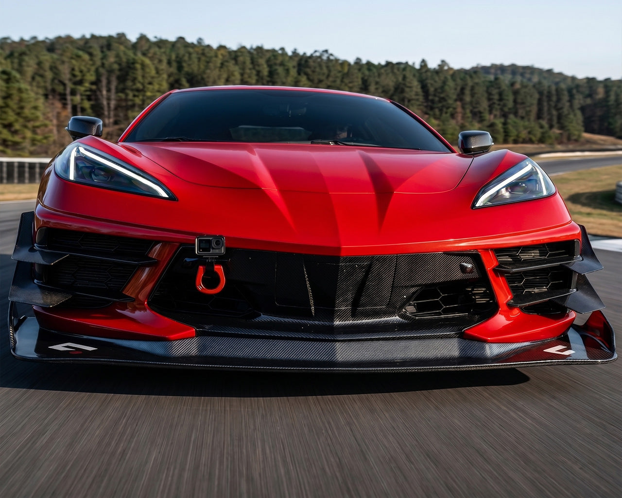 C7 Carbon Legacy front bumper canards pair in carbon fiber for C8 Corvette Stingray