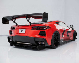 Corvette C8 with High Wing Spoiler in carbon fiber.