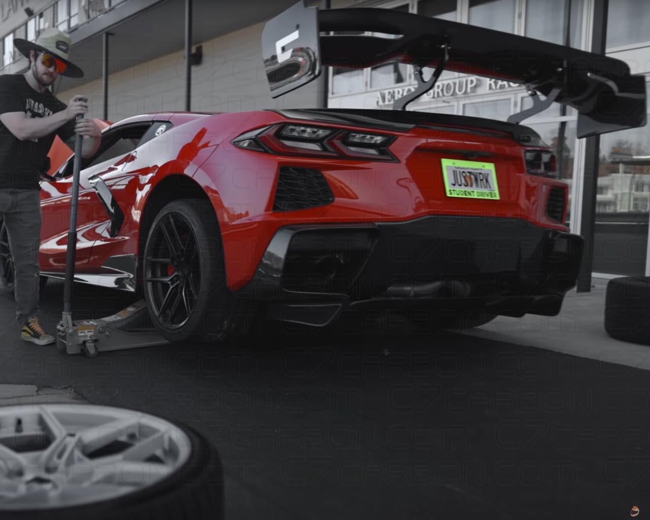 Corvette C8 Victory Spoiler carbon fiber close up